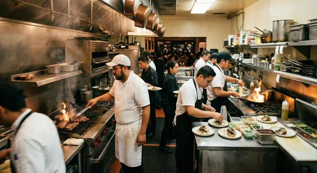 busy restaurant kitchen in San Jose