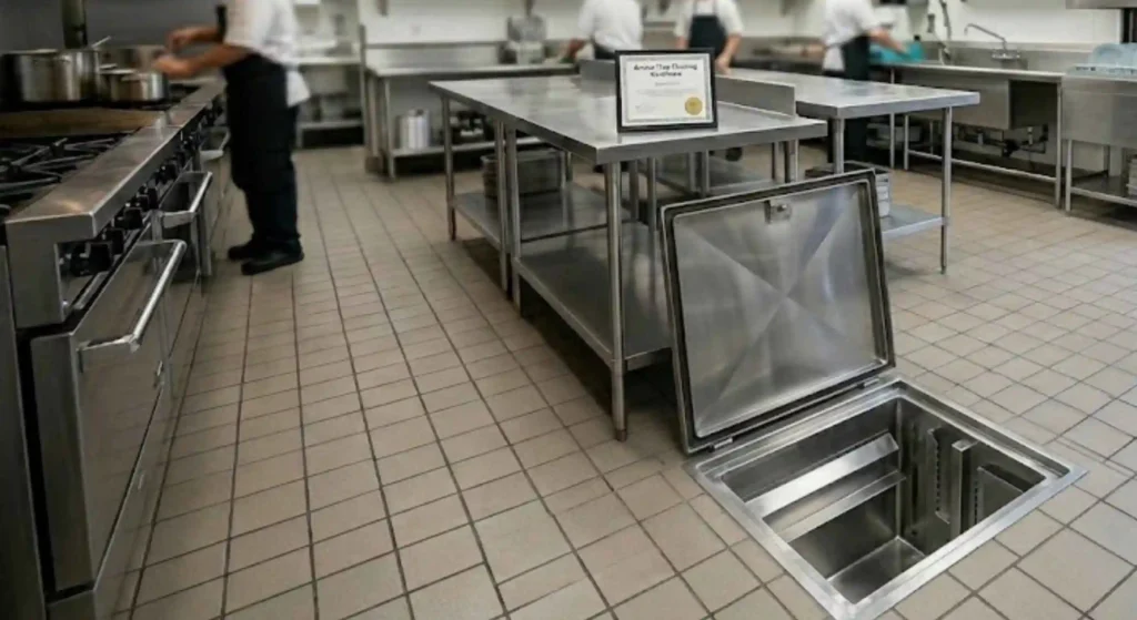 Clean and compliant commercial kitchen in San Carlos after grease trap service