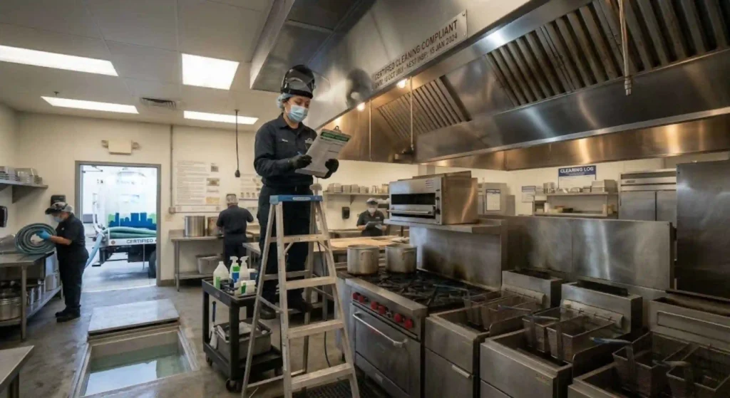 Professional commercial kitchen hood cleaning in San Jose
