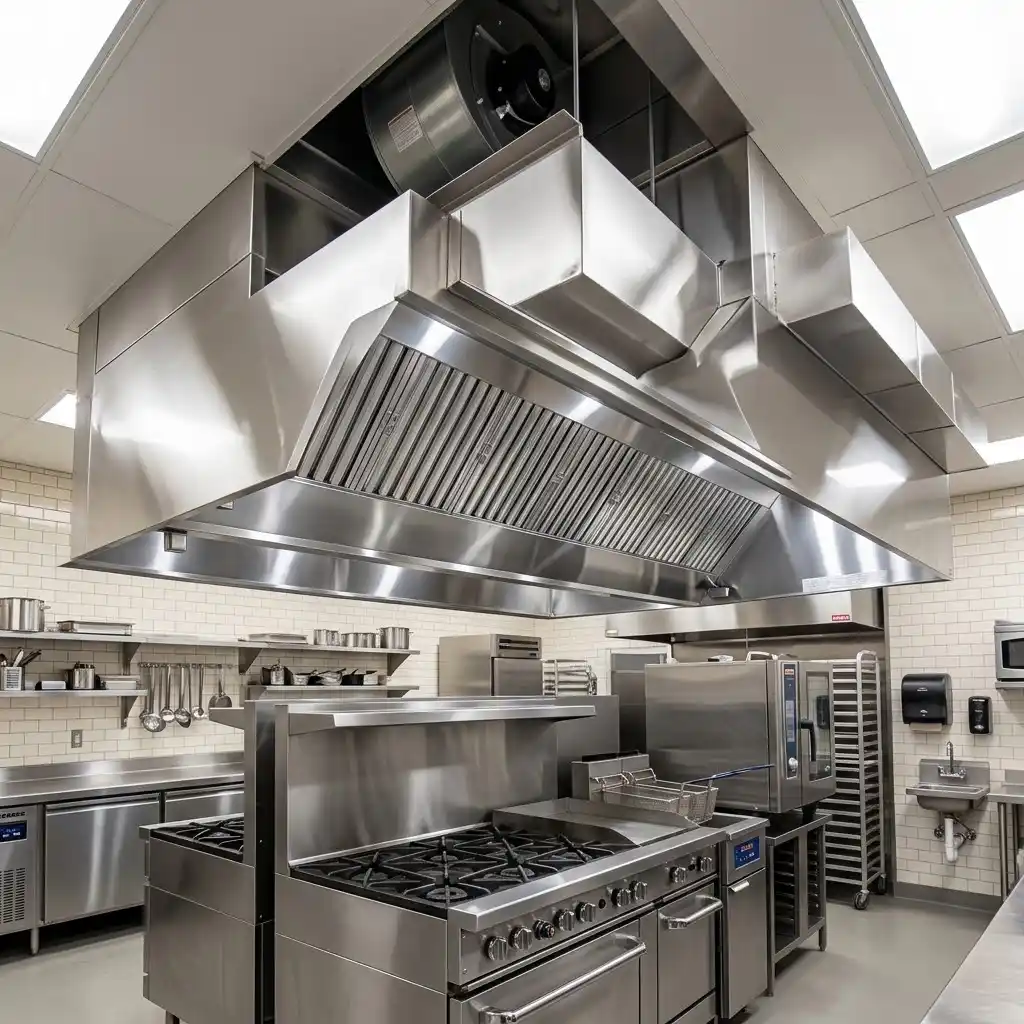 Clean commercial restaurant exhaust hood after professional service in Palo Alto